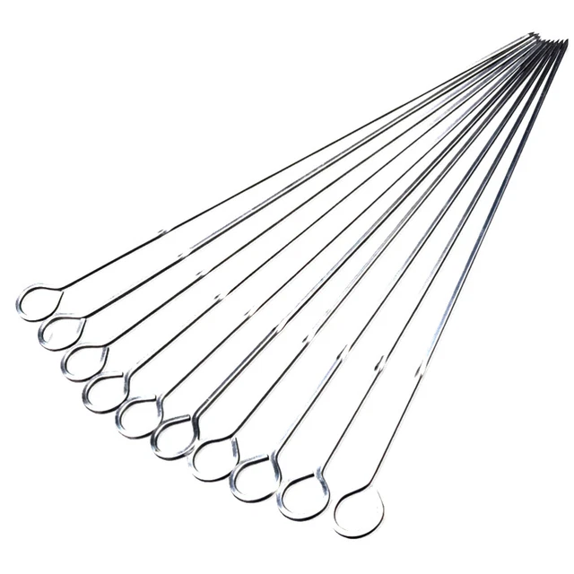 10PCS Grill Nadel Outdoor Grill Nadeln Grill Spieße BBQ Spieß Rösten Sticks