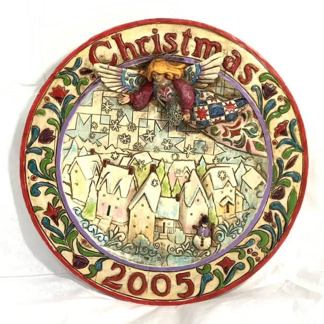 Jim Shore Heartwood Creek Christmas 2005 Sowing Joy 3D Wall Plate 8" 4002859
