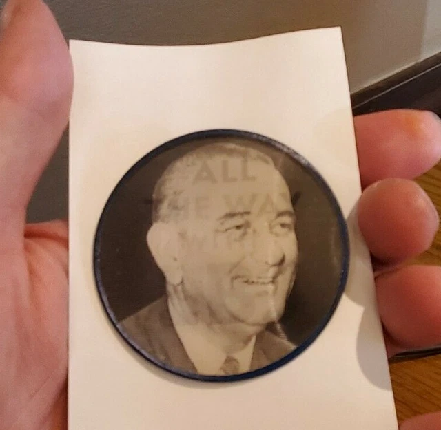 Magico Movimento Presidenziale Storia Flasher Pin Lbj Lyndon B.Johnson Vari-Vue