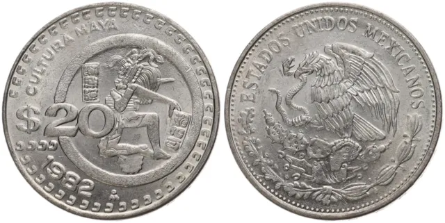 Mexico - 20 Pesos 1982 Kupfer-Nickel-Legierung, 15.24g, Ø 32mm Km#486