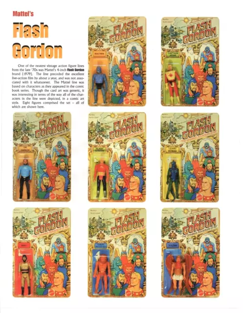 1999 Action Figures Toy PRINT AD ART - Mattel FLASH GORDON Retro Figures 1979