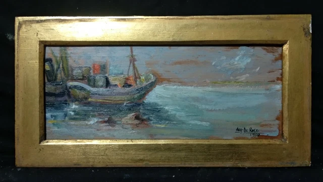 Augusto Orange De Rosa Antico Quadro Dipinto Olio Su Tavola Napoli Brancaccio