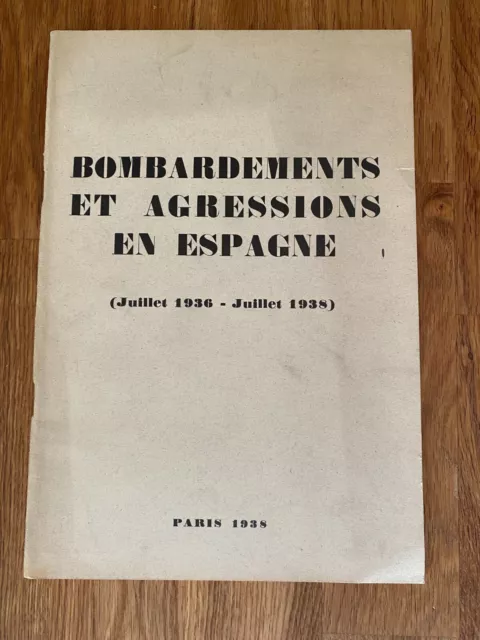 livre sur les bombardements allemands guerre d'Espagne 1936-1939 communistes