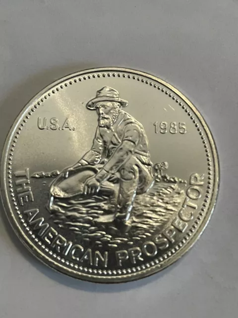 1985 1 oz Silver Engelhard Prospector Coin