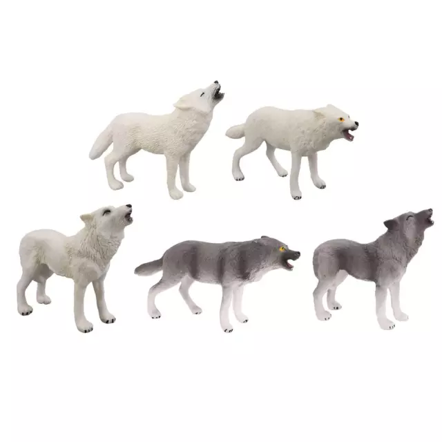 Simulation Wolf Figurines Wolves Forest for Ages 3 and up Playset Boys Girls