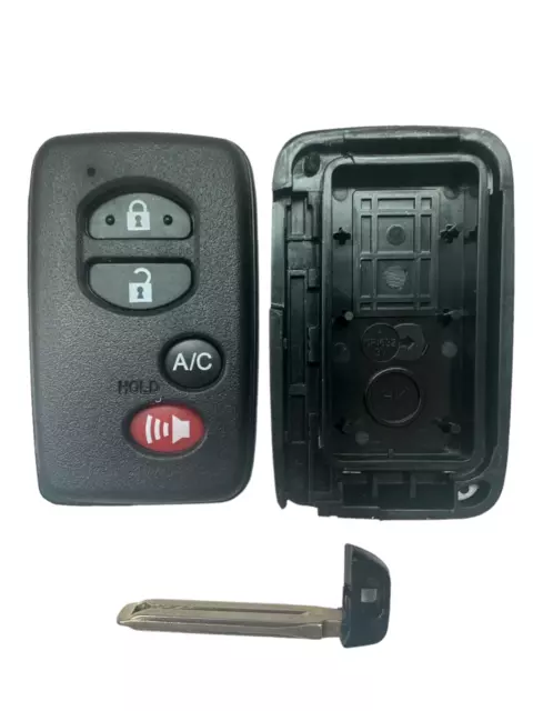 Smart Remote Key Shell Case for Toyota Prius 2011-2015 Fob A/C 4 Buttons + Blade 2