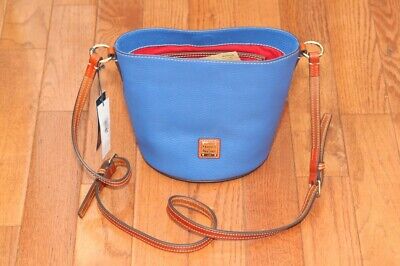NWT Dooney & Bourke Small Pebble Leather Thea Crossbody Handbag French Blue/Tan
