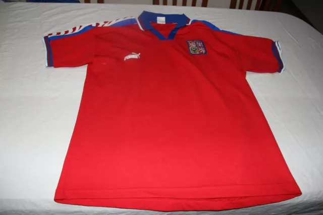 Maillot Football Officiel République Tchèque France 98 Puma L 9 Lokvenc Cezch