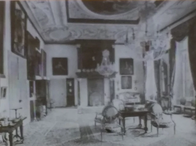 Amerongen Castle Recdeption Room, Netherlands, Magic Lantern Glass Slide