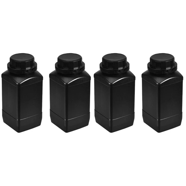 4 pcs  Chemical Reagent Bottles 1000ml Plastic Laboratory Sample Reagent Bottles
