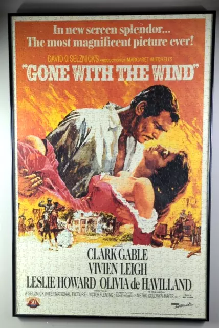 Gone With The Wind, Framed Poster Puzzle, Glass Metal, 36 x 23, Must HAVE!