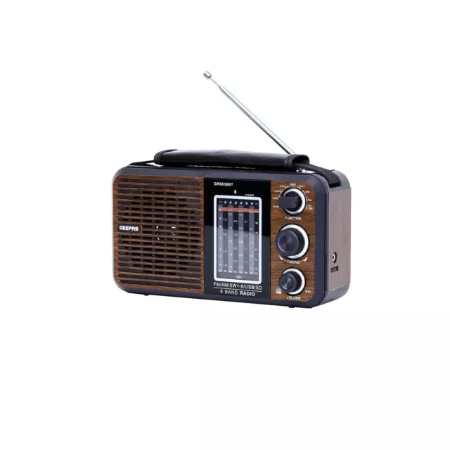 Portable Radio Rechargeable Bluetooth Speaker FM 8 Band Radio with MP3/WMA Retro