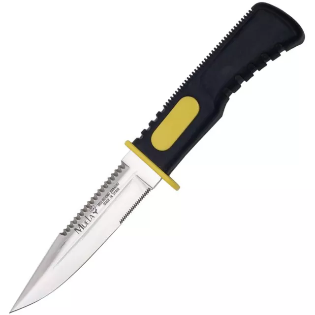 Muela Tauchermesser Rettungsmesser Kunststoffscheide schwarz/gelb Beinriemen 2