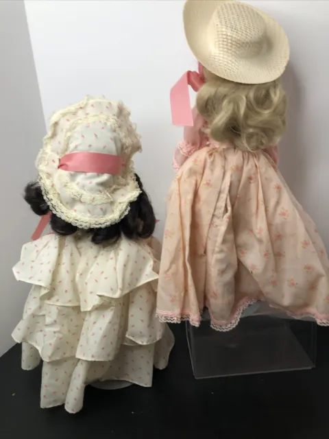 15” Pair Of Porcelain Marjorie Spangler Dolls Genevieve & Samantha Set Of 2 #O 10