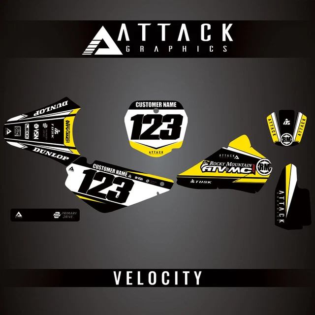 Attack Graphics Custom Velocity Complete Bike Graphics Kit For Suzuki RM85 2008