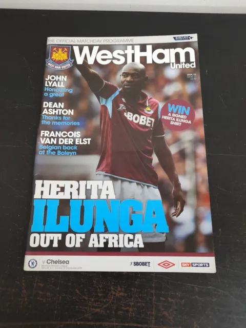 West Ham Official Matchday Programme 2009/10- Vs Chelsea With Ticket