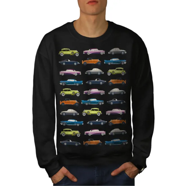 Wellcoda Classic Old Pattern Car Mens Sweatshirt, Retro Casual Pullover Jumper