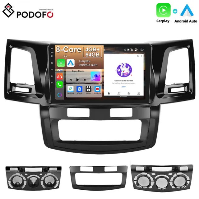 For Toyota Hilux 2005-14 Android 13 Car Radio Stereo GPS CarPlay Head Unit 4+64G