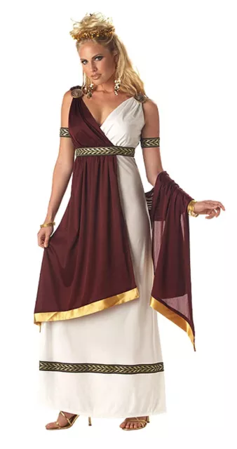 ROMAN EMPRESS SPARTAN Queen Greek Toga Fancy Dress Halloween Adult ...