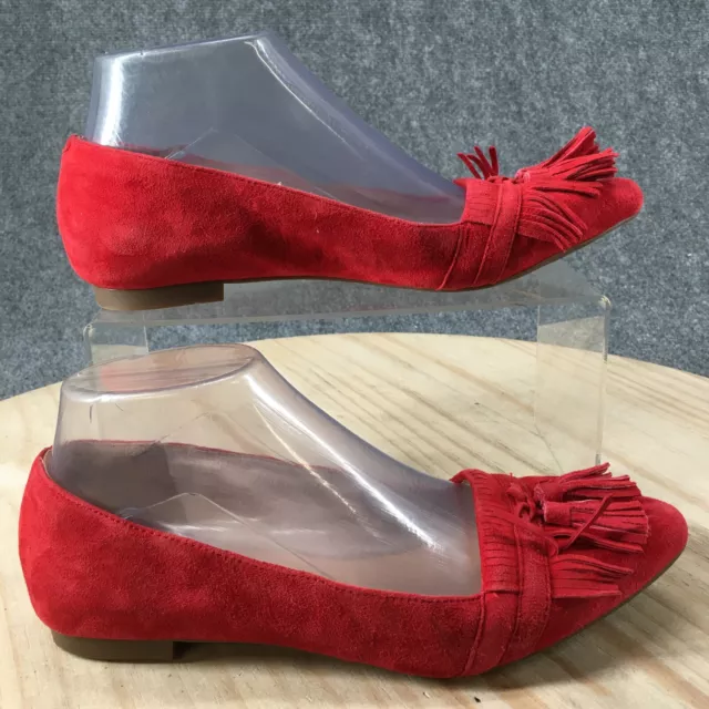 Jessica Simpson Shoes Womens 6.5 M Casual Slip On Tassel Fringe Ballet Flats Red