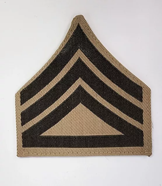 WWII USMC Gunnery Sergeant Khaki Summer Service Chevrons Single Patch