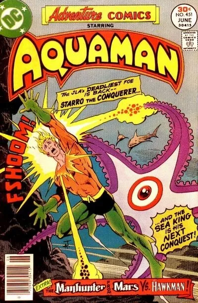 ADVENTURE COMICS #451 F/VF, Aquaman, DC Comics 1977 Stock Image