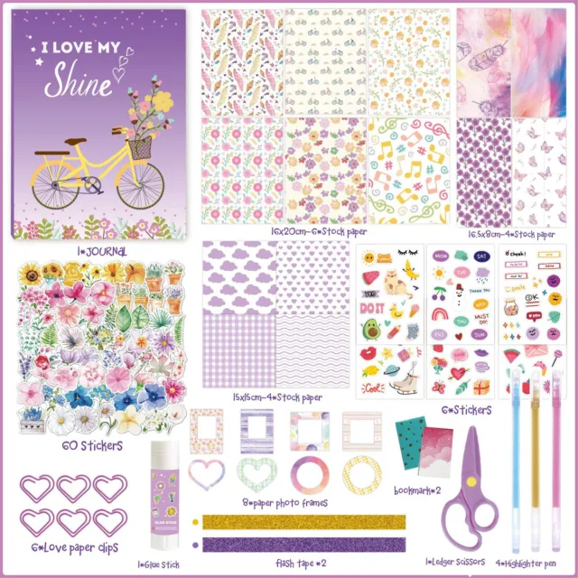 180 DIY Diary Crafts set cadeau idéal pour 8 9 10 11 12 13 14 ans