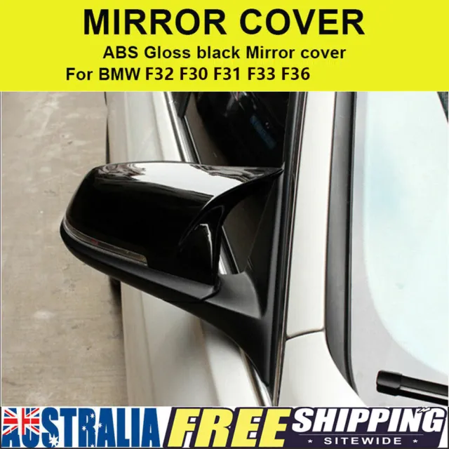 Pair Gloss Black Mirror Cover Caps for BMW F20 F21 F22 F23 F30 F32 F33 F36