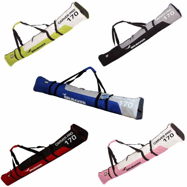 Housse De Ski Brubaker Carver Pro 190cm – Rembourrée Noir Et Or, Taille L Pour 1 à 2 Paires