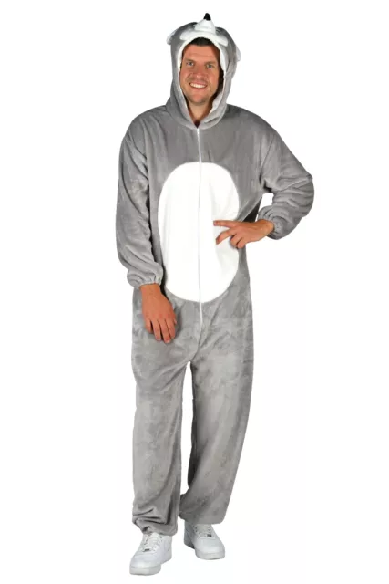 Maus Kostüm Damen Herren Plüsch Jumpsuit Overall Märchen Karneval Fasching