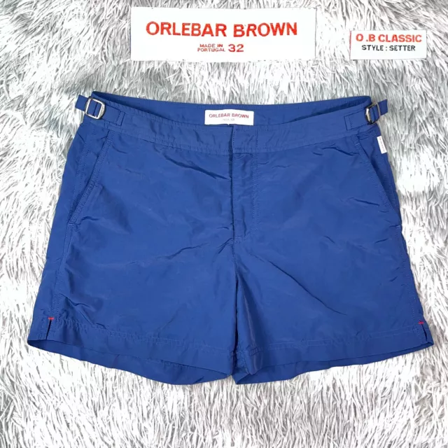 ORLEBAR BROWN Mens Navy Blue OB Classic Setter 4” in Beach Swim Trunks Shorts 32