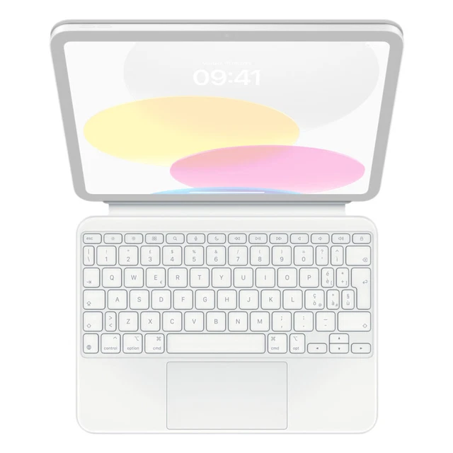 Italian - Apple MQDP3T/A Magic Keyboard Folio for iPad 10th Gen (WHT) - Used