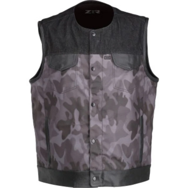 Z1R Nightfire Mens Comfortable Off Road Motorcycle Riding Vest - Black/Gray Camo