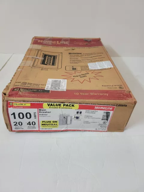 square d 100 amp 40 circuit 20 space indoor main breaker panel load center *READ