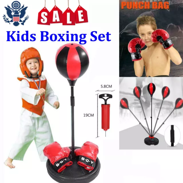 Profi Kinder Boxball Boxsack Punchingball Set Kind Standboxsack+Boxhandschuhe DE