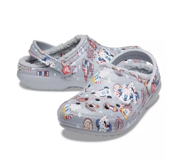NWT DISNEY PARKS 2021 Christmas Holiday Snacks Fleece Lined CROCS