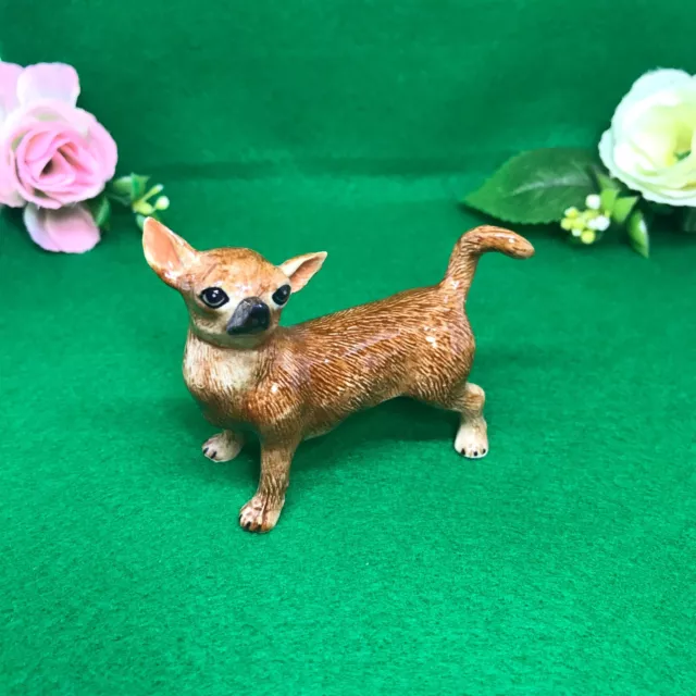 Tiny Dog Chihuahua Stand Figurine Handpaint Miniature Decoration Collectible