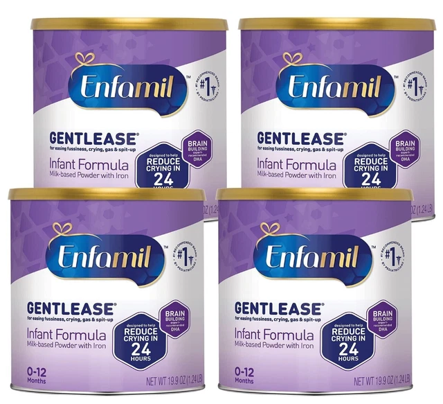ENFAMIL GENTLEASE MILKBASED Powder Formula w/ Iron 19.9 oz (Set of 4