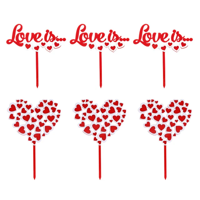 6 piezas AMOR decoración de pasteles boda cupcake topper selecciones de pasteles