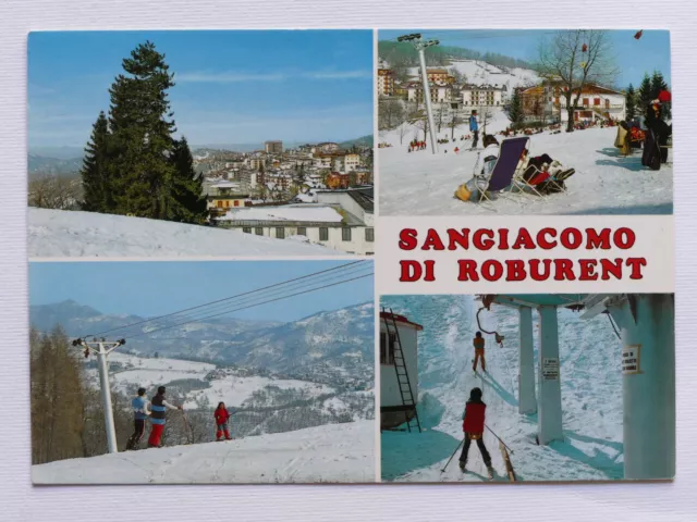 Cartolina Sangiacomo di Roburent - varie vedute invernali - 1980 ca.