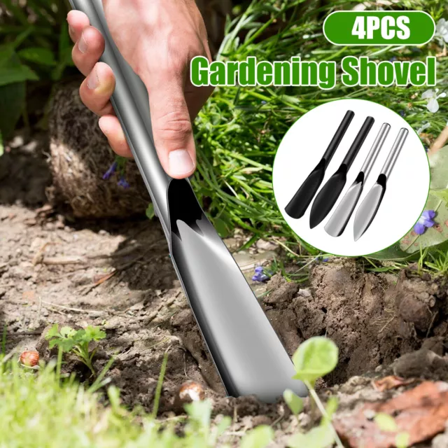 4Pcs Gardening Shovels Set camping hiking Transplanter Trowel Pointed Flat ∠