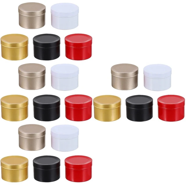 20 Pcs Christmas Candle Jar Aluminum Alloy Party Candy Tins