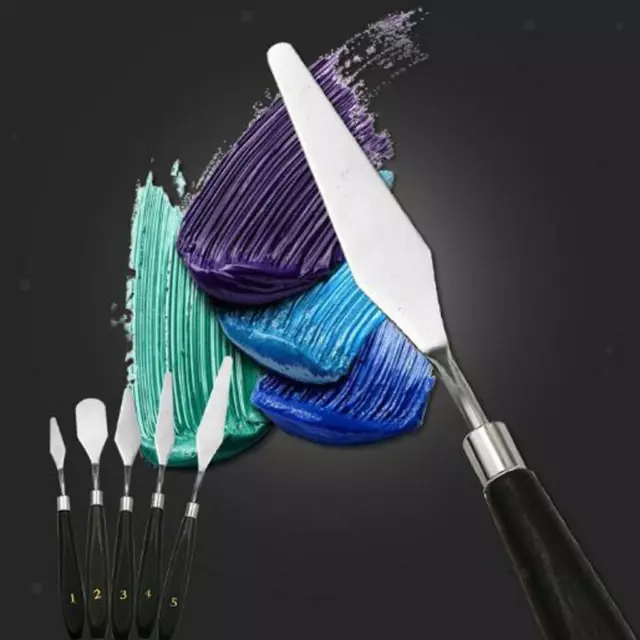 5pcs Professional Steel Oil Painting Palette Knife Spatula Paint Art Tool