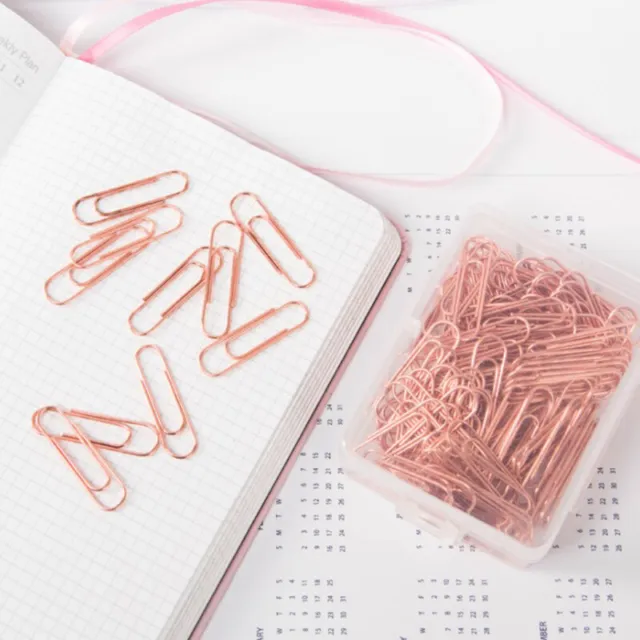 120pcs Boxed Rose Gold Paper Clips Creative Metal Bookmark Office LCA FPU KtAkj