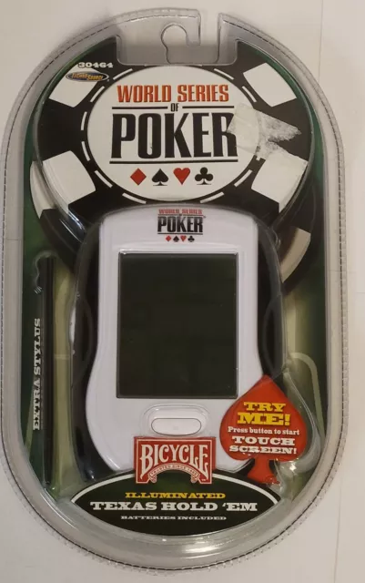 Bicycle World Series of Poker Handheld Game Texas Hold Em Touch Screen New