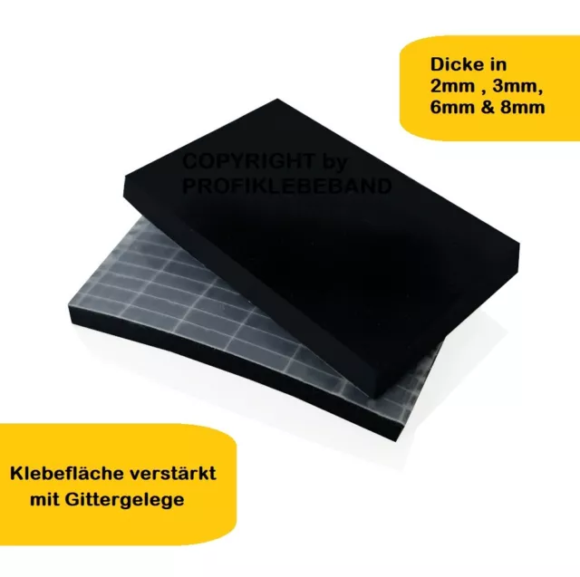 EPDM Premium Dichtungsmatte 200x300mm selbstklebend Moosgummi Zellkautschuk