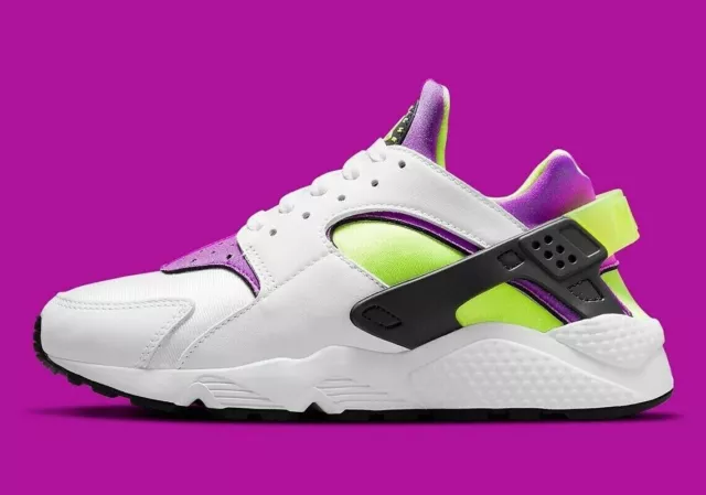 Nike Air Huarache White Neon Yellow Magenta Sneakers DH4439-101 Womens Size