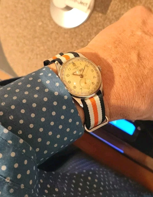 RARE VINTAGE LEMANIA Triple Calendar Cal 3300 Swiss Wristwatch Day Date ...