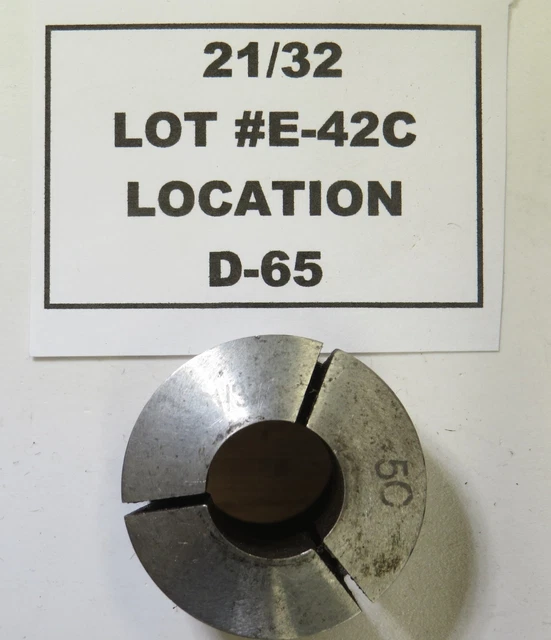 21/32" 5C Collet - With Id Threads - Lot E42C R11C9