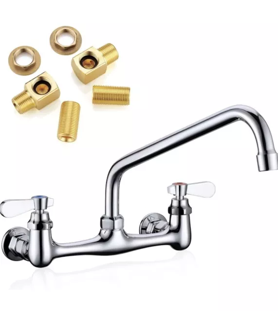 Favorpo Wall Mount Faucet 8 Inches Center Commercial Kitchen Faucet, 12 Inches..